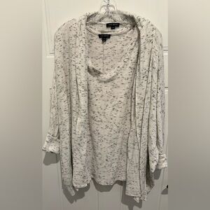 Lane Bryant Light Gray Speckled cardigan (18/20) w/ sleeveless top (14/16)